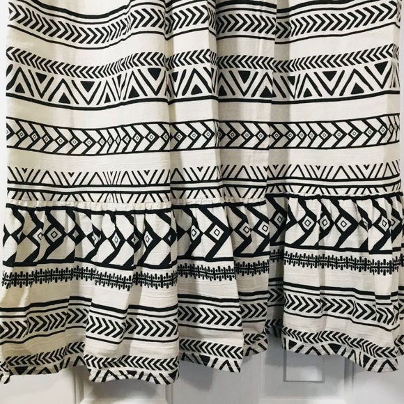 Vero Moda Boho Black & Ivory Aztec Print Long Sleeve Maxi Dress XS - Picture 6 of 7